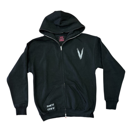 Black “Versatile” Full Zip Hoodue